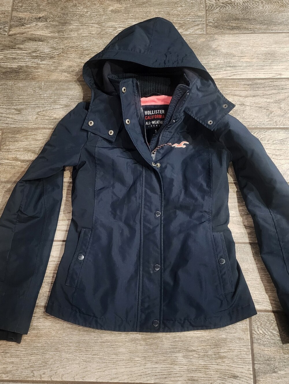 Y2K Hollister Co All Weather Jacket Blue/Pink Size Small